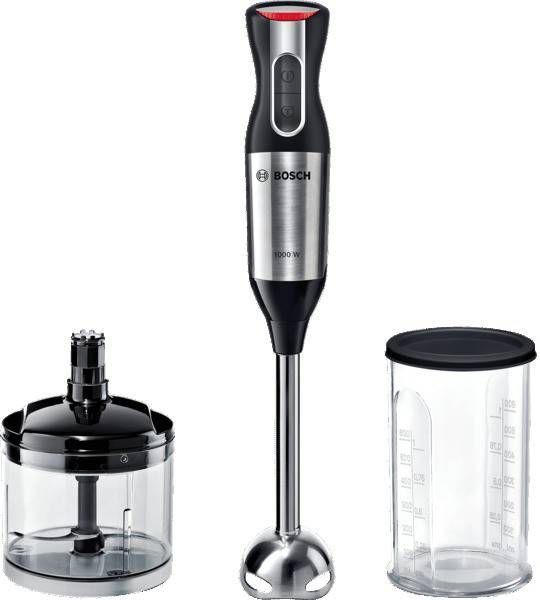 BOSCH Staafmixer ErgoMixx Style MS6CM6120 groot vermogen, 12 snelheidsinstellingen, mengbeker met deksel, zwart
